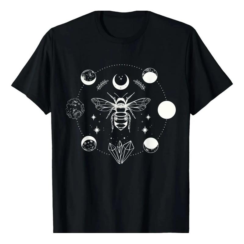 Camiseta Mystical Bee Magical Moon Phase Witchy Goth Cottage S разноцветный