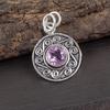 Morganite Gemstone 925 Sterling Silver Handmade Pink Stone Pendant 1.2" Gift For Love PP-28-10