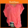 Stylish Women V-neck Short Sleeve Hollow Out Casual Blouse For Summer Comfort