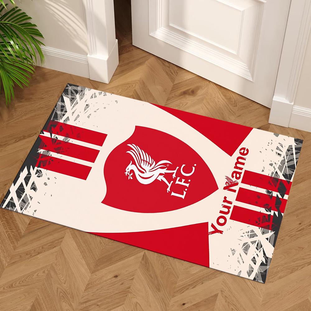Liverpool Customize Text Floor Mat Perfect for Study Room Dining Room Decorate Room Foyer Anti-slip Rug Decorate Offices Gift for Festivals
