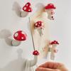 3D Mushroom Hook Refrigerator Magnet Resin Mushroom Shape Decorative Magnet Home Kitchen Office Whiteboard Cabinet Locker Fridge Magnet