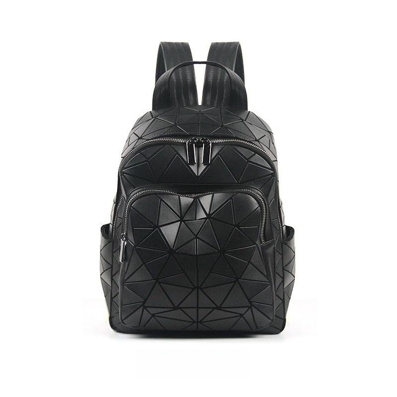 Moderner Unisex Rucksack mit Diamantmuster aus PVC für Freizeit und Reisen, mit großem Fassungsvermögen