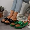 Women's Large Size Slippers Women's Summer Wear New High-end Platform Sandals Sequin Women's Slippers