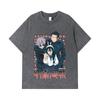 275 GSM Washed T-shirts 100% Cotton Jujutsu Kaisen V40 Print Unisex Heavy Cotton T Shirt
