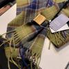 Selected pure wool plaid scarf classic unisex couple winter warm scarf