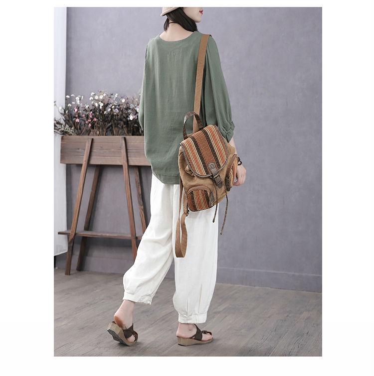 Retro Plus Size Women's Summer Batwing Sleeve Slimming Top