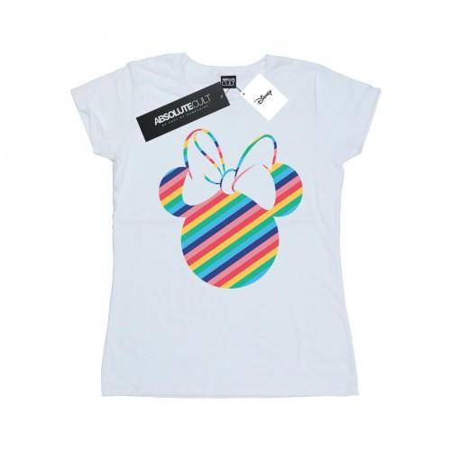 Disney Womens/Ladies Minnie Mouse Rainbow Face Cotton T-Shirt