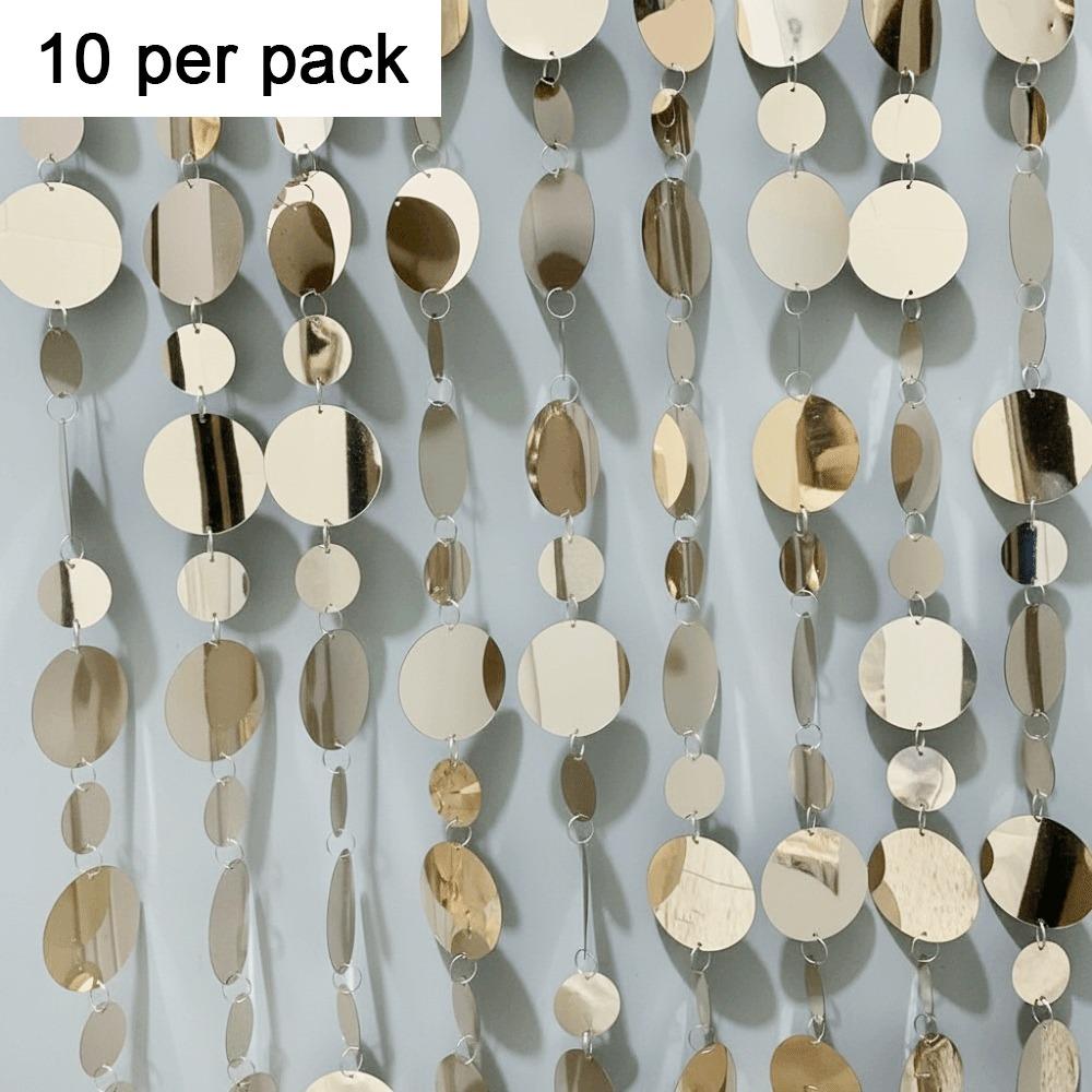 Runde Paillettenform Pailletten Hängende Folienvorhänge 100cm Länge 10 Stück Menge Paillettenperlenketten Kunststoffmaterial