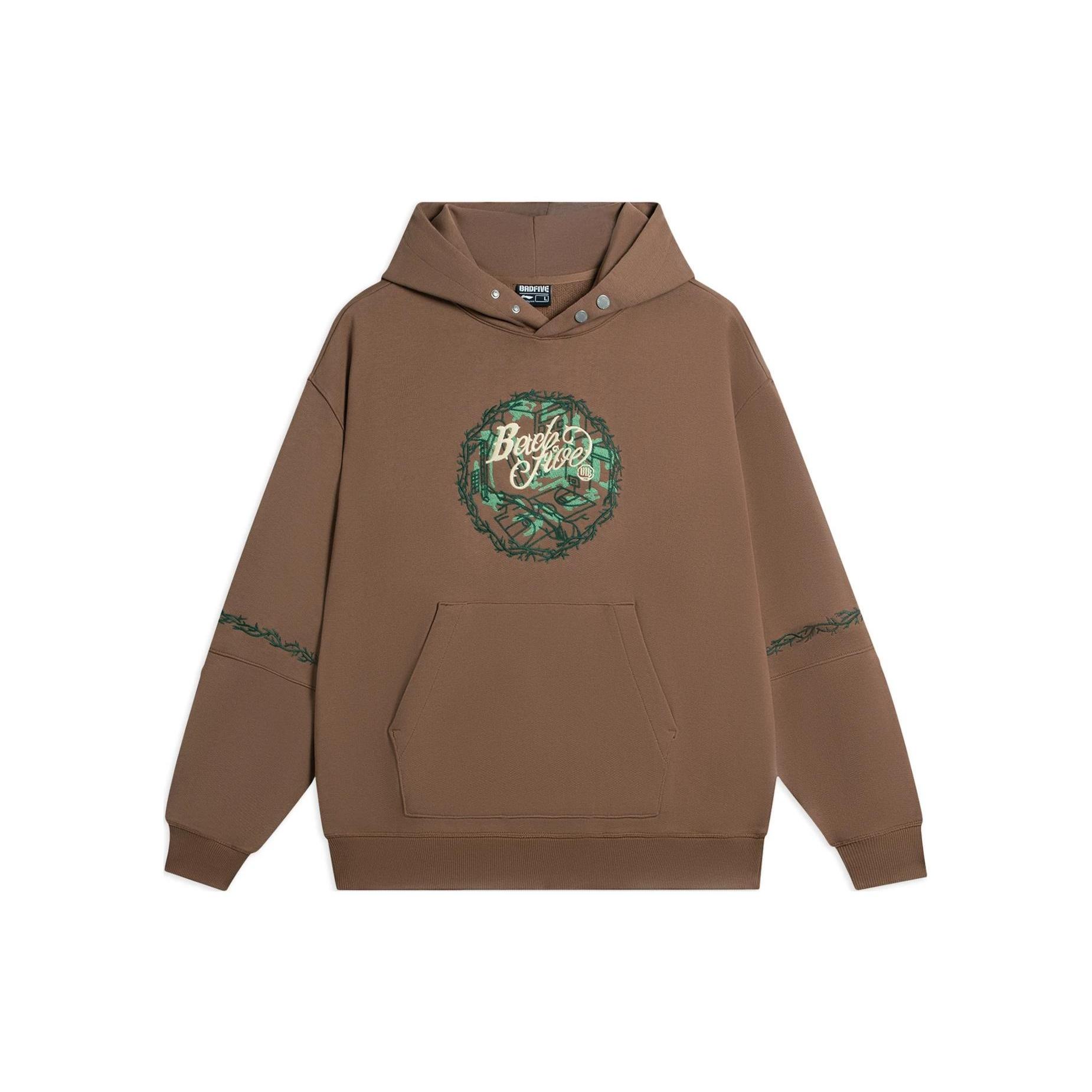 Li-Ning BadFive Graphic Hoodie Brown Men s AWDS643-2 S