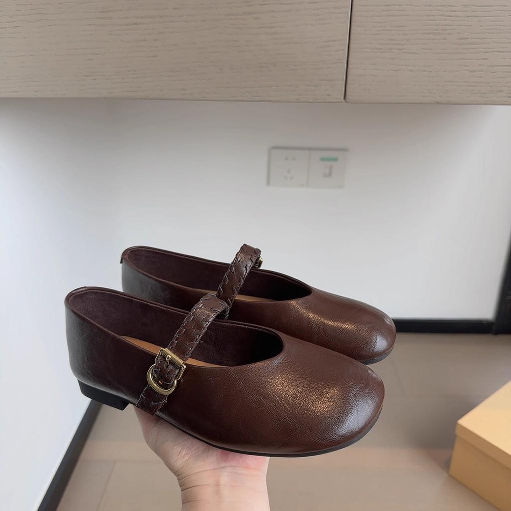 Shallow mouth with Mary Jane shoes women's new retro versatile skirt flat-soled small leather shoes
