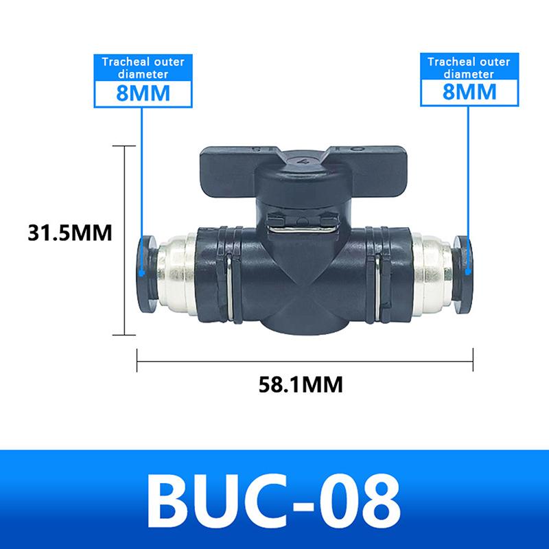 

Buc 4мм 6мм 8мм 10мм 12мм Чорний Пневматичний з’єднувач швидкого з’єднання Ручний клапан для поворотного перемикача Ручне обмеження струму з кулькою as the picture