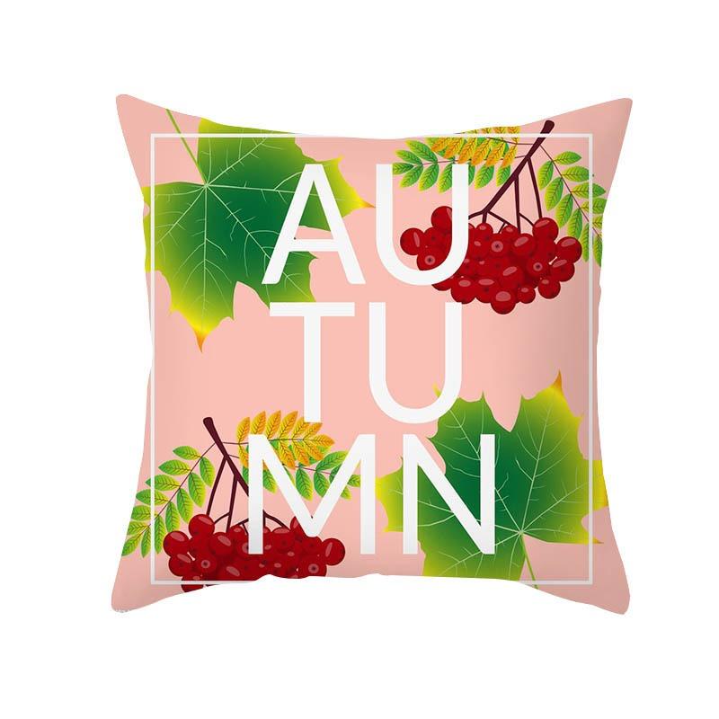 Plant Flower Creative Letter Pattern Printing Cover Car Sofa Cushion Cover Luxury Home Decoration Cushion Cover