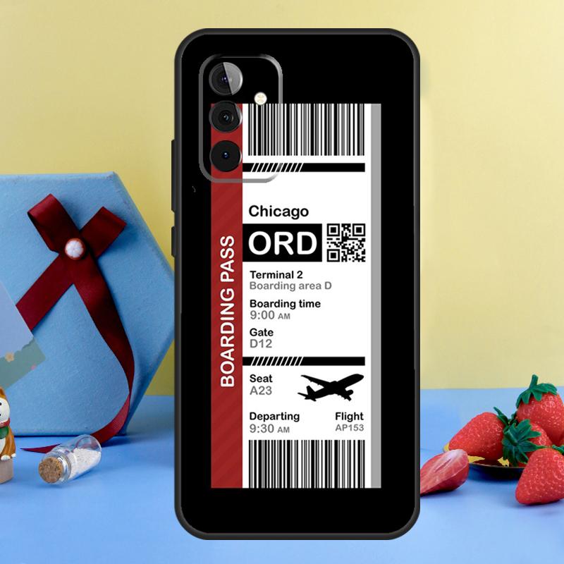 Boarding Pass Flight Ticket Case For Samsung Galaxy A54 A14 A34 A24 A53 A33 A13 A52 A32 A22 A12 A71 A51 A25 A15 Cover