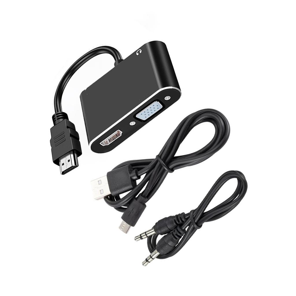 1080P VGA Adapter Including 3.5mm Audios Port Plug and Play Universal for Laptop Desktop Converter