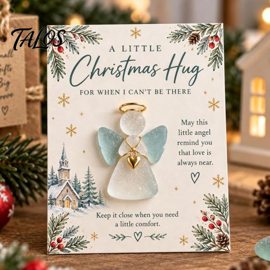 Thoughtful Little Gifts for Christmas Hug Pocket Card, Mini Festive Greeting Card Adorable Characters Decor with Envelope, Holiday Gift Tag