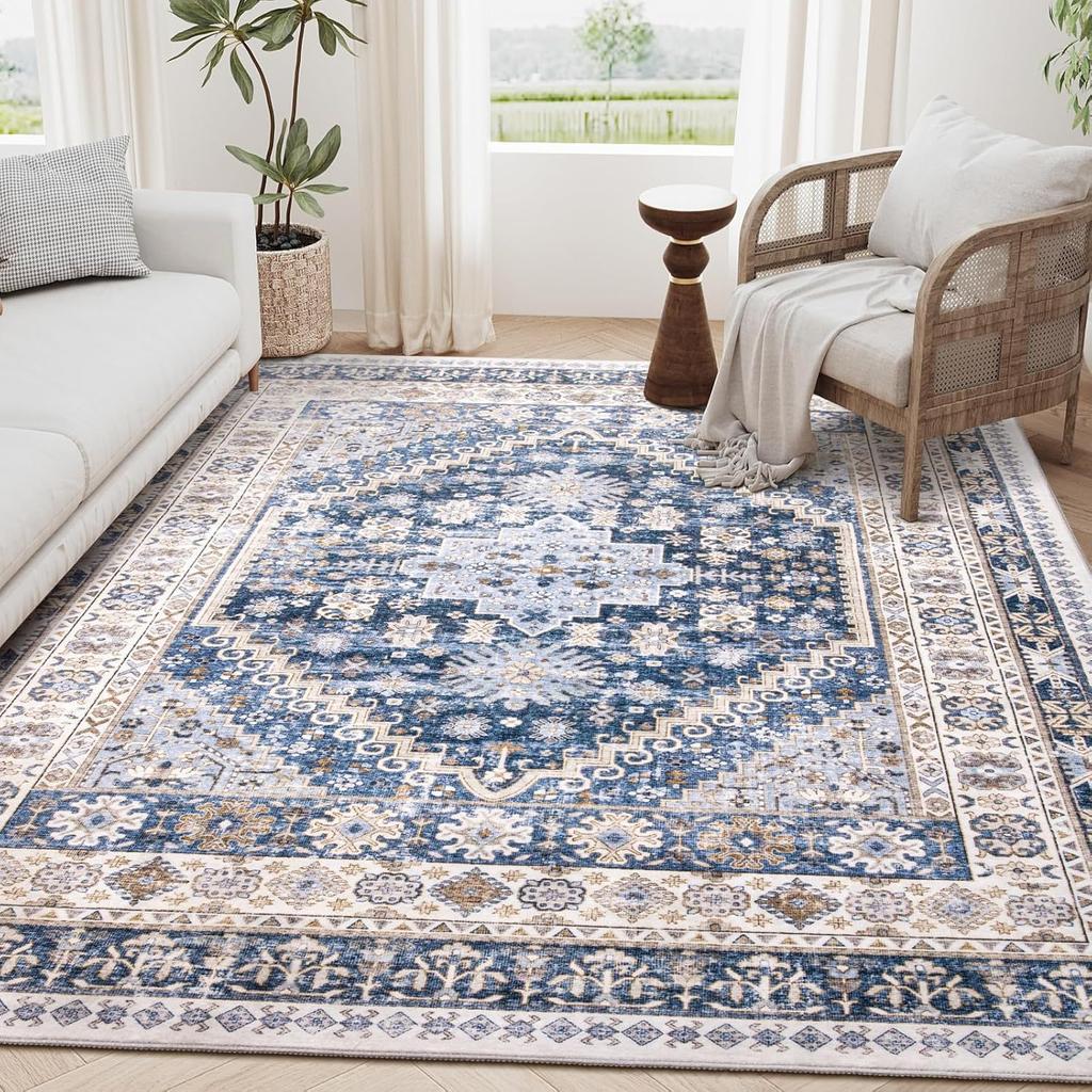 Retro Home Living Room Rug Large Size Non-slip Entrance Door Mats Easy Cleaning Soft Bedroom Carpet Decoration