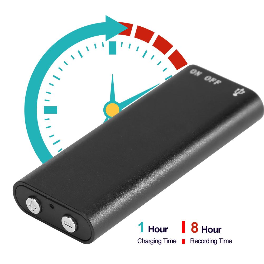 Tragbarer Geräuschunterdrückungs-HD-Digital-Mini-Sound-Sprachrekorder 8G MP3-Player