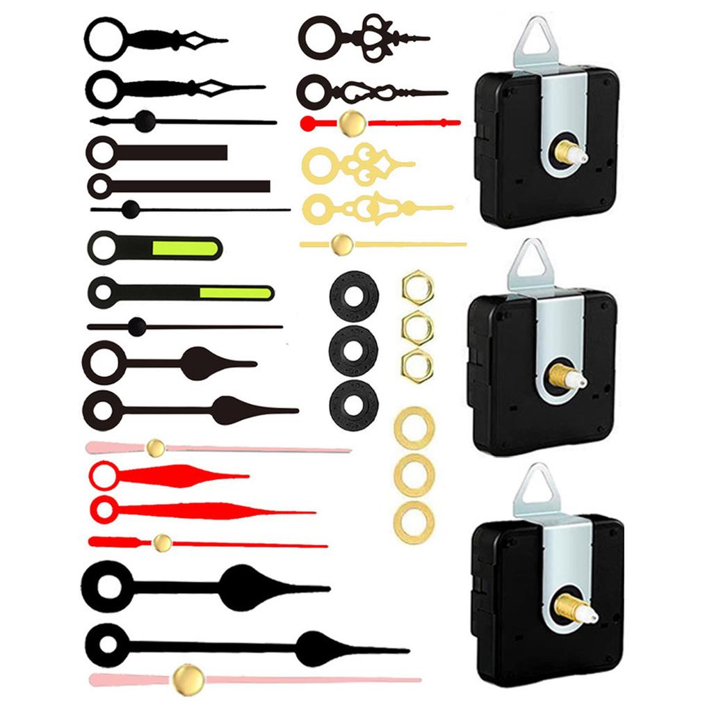 Pendulum Clock Movement Mechanism Quartz DIY Movement Kits Replacement Long-Shaft Repair Accessories Include Hands
