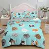 Colección de Ropa de Cama de Dibujos Animados Gatos Lindos Estampados Colección de Fundas Nórdicas 3D Tamaño Individual Matrimonial Queen King Doble Funda de Almohada Ropa de Cama 23 Piezas Para Niños