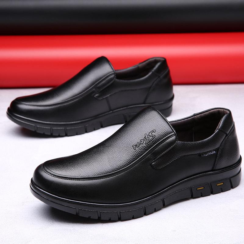 

First layer real cow leather shoes men s spring and summer new leather dad shoes breathable soft sole 44