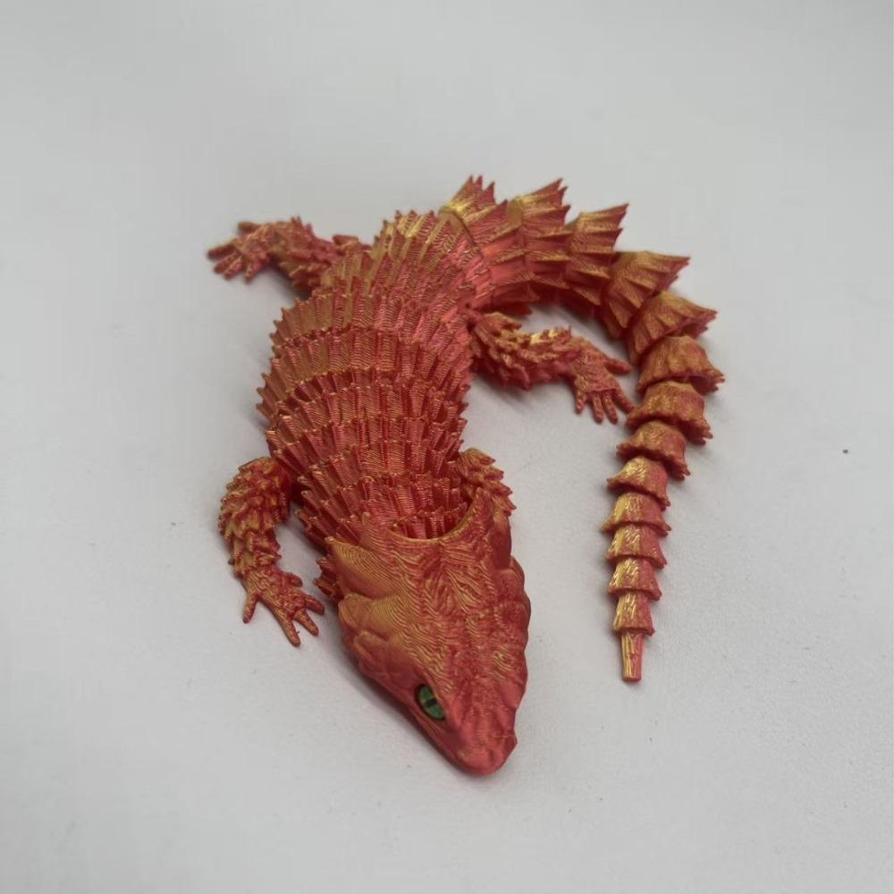 Movable Joints Lizard Figurines Flexible Articulated Lizard Movable 3D Printed Lizard  Home Decor