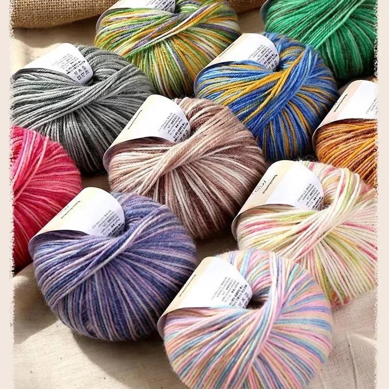 

50g/Roll Gradient Cake Yarn Hand Knitted Wool Cotton Yarn Crochet Thread Clothing Hat Scarf DIY Knitting&Crocheting