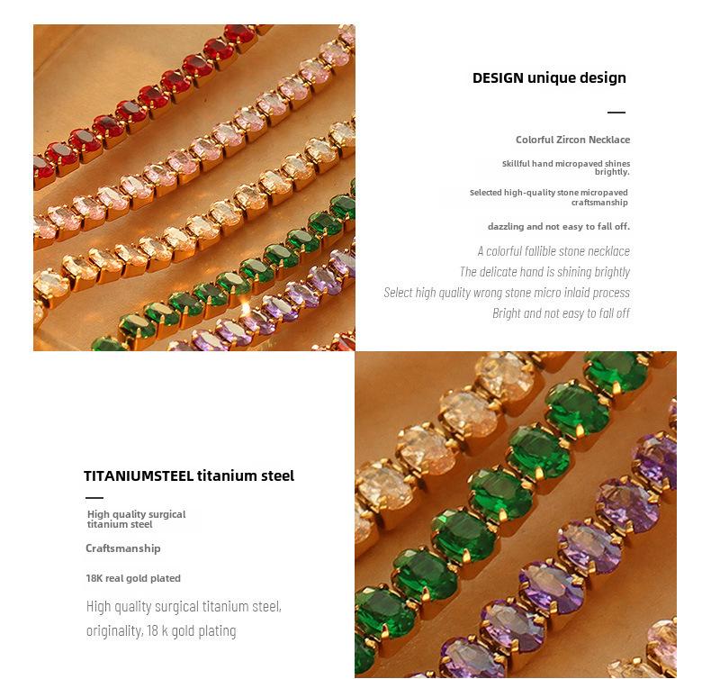 Elegant Noble Lady Necklace and Bracelet Set with Zircon Accents