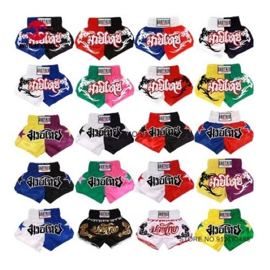 Star Muay Thai Shorts Pants Kickboxing Boxing MMA UFC  Fight Unisex Men Women Kid Quick Dry Print Elastic High Waist Polyester Training