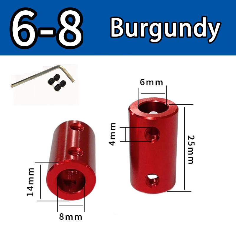 Burgundy/Sky Blue/Royal Blue Aluminum Alloy Colored Coupling Length:25mm Specification:3~10 Full Series Rigid Coupling Set Screw