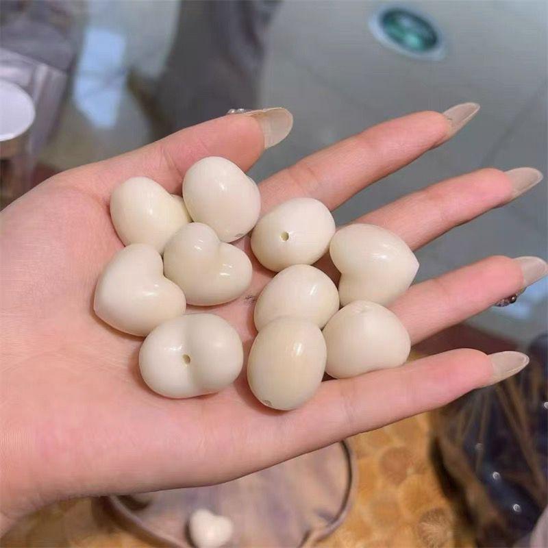 

Natural Ivory Nut Heart DIY Accessories Hand Woven Hand Rope Necklace Collectables-Autograph Rosary Fashion Ornament Spacer Beads Default