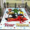 Custom Name Miraculous Ladybug Crystal Velvet Floor Rug Personalized Text Soft Carpet Home Decor