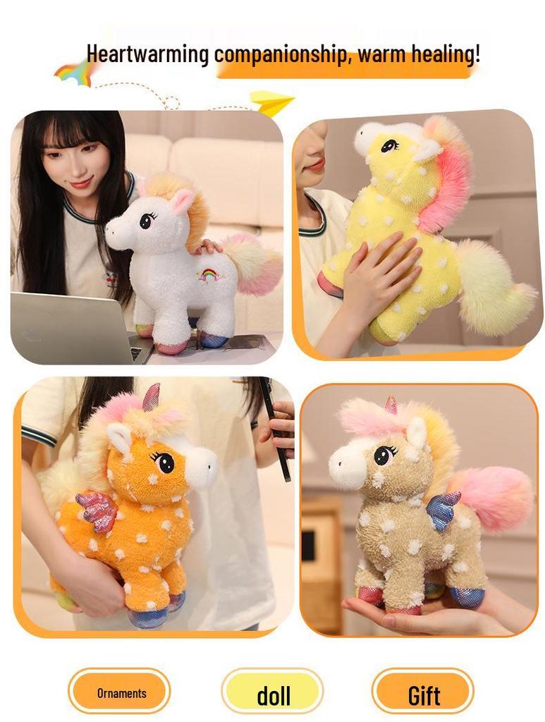 Sun Rainbow Pegasus Unicorn Plush Doll for Kids - Soothing Bedtime Gift for Boys and Girls