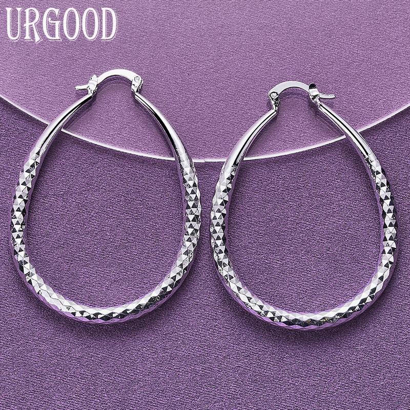 925 Sterling Silver Diamond Texture Earrings for Wedding Fashion Jewelry