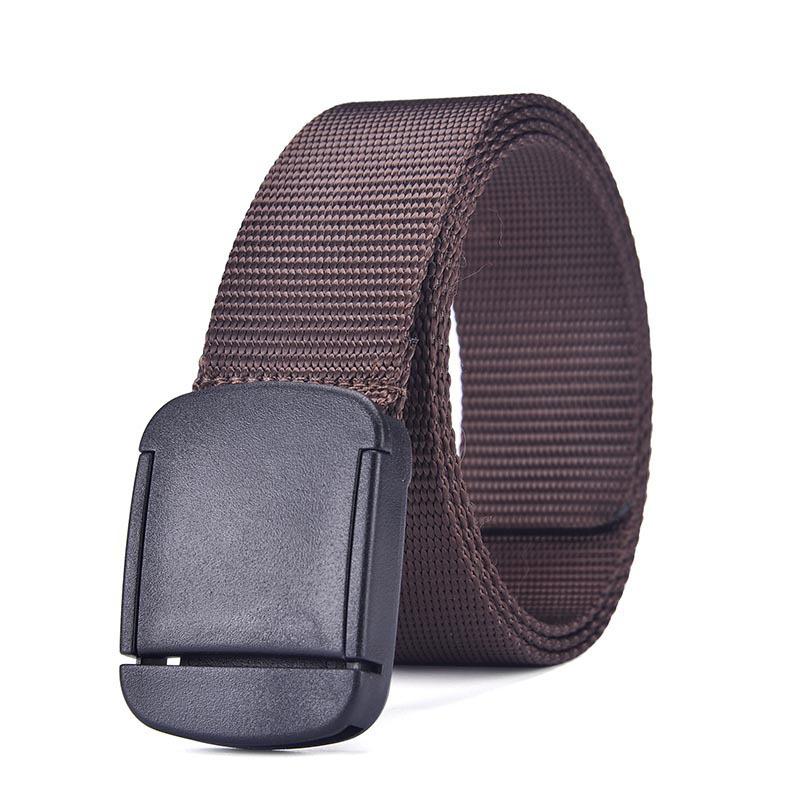 Men's Tactical Nylon Belt with Leather Trim and Automatic Non-Metal Buckle