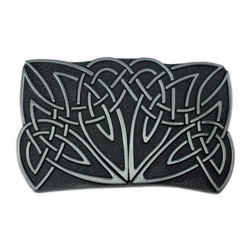 Celtic Knot Black Leather Belt Buckle - Stylish Fashion Accessory