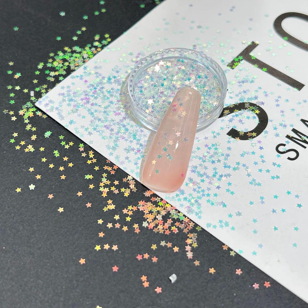 1mm Iridescent Star Nail Art Sequins - DIY Decorations
