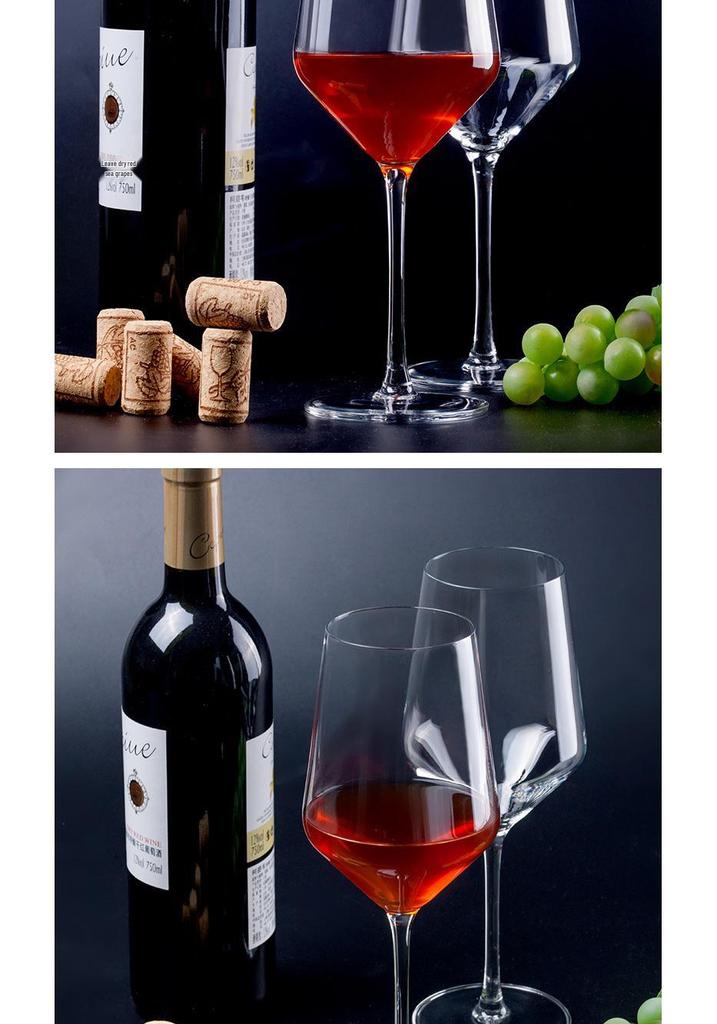 Shidao Crystal Red Wine Glass Set - Elegant Tall-Stemmed European Style for Sweet Wine Tasting
