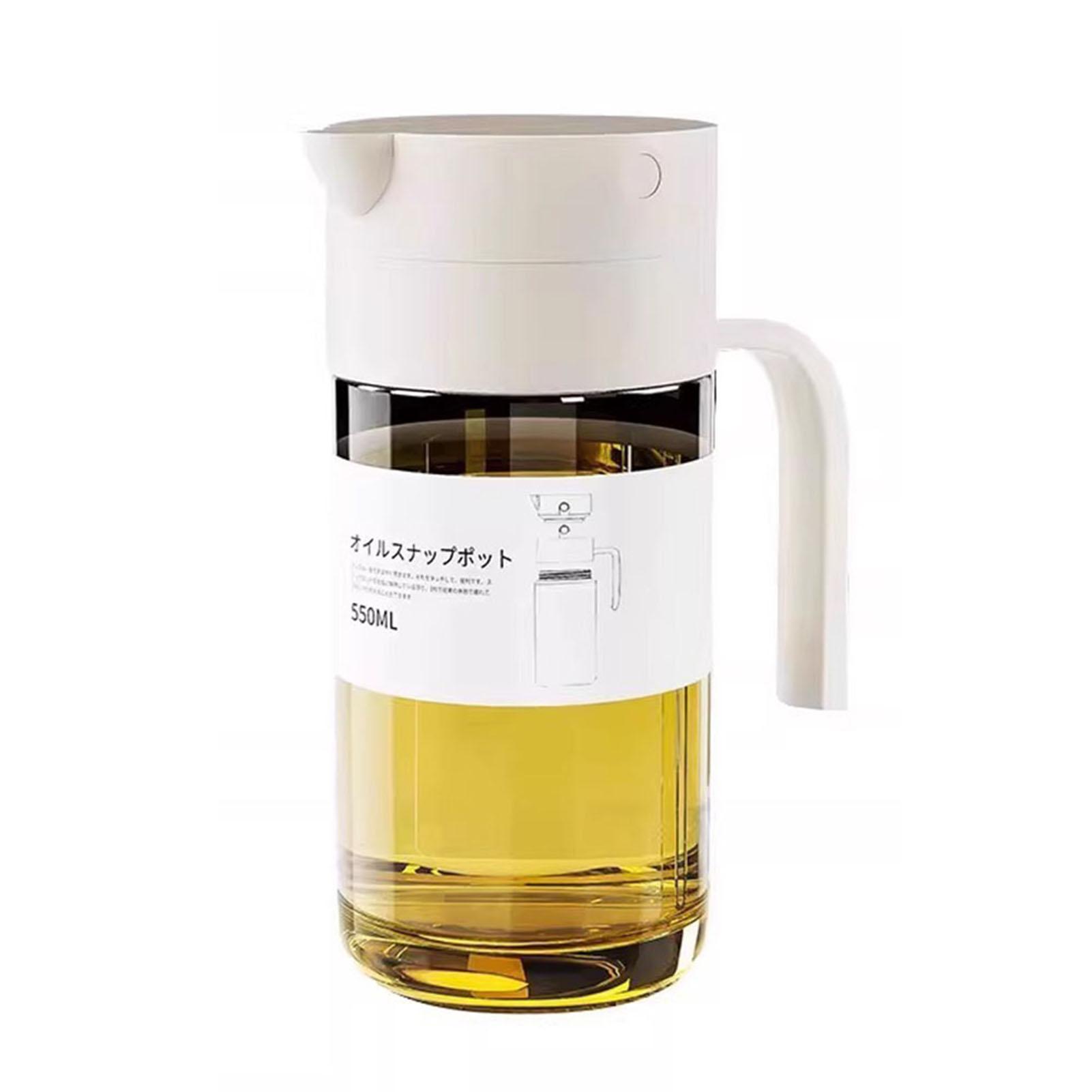 550ML Automatic Press Oil Bottle Anti-leak Refillable Olive Oil Sprayers For BBQ кремовый