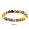 She Yao Natürlicher Kristallachat Tigerauge Armband - Modeschmuck mit einzelnen runden Perlen