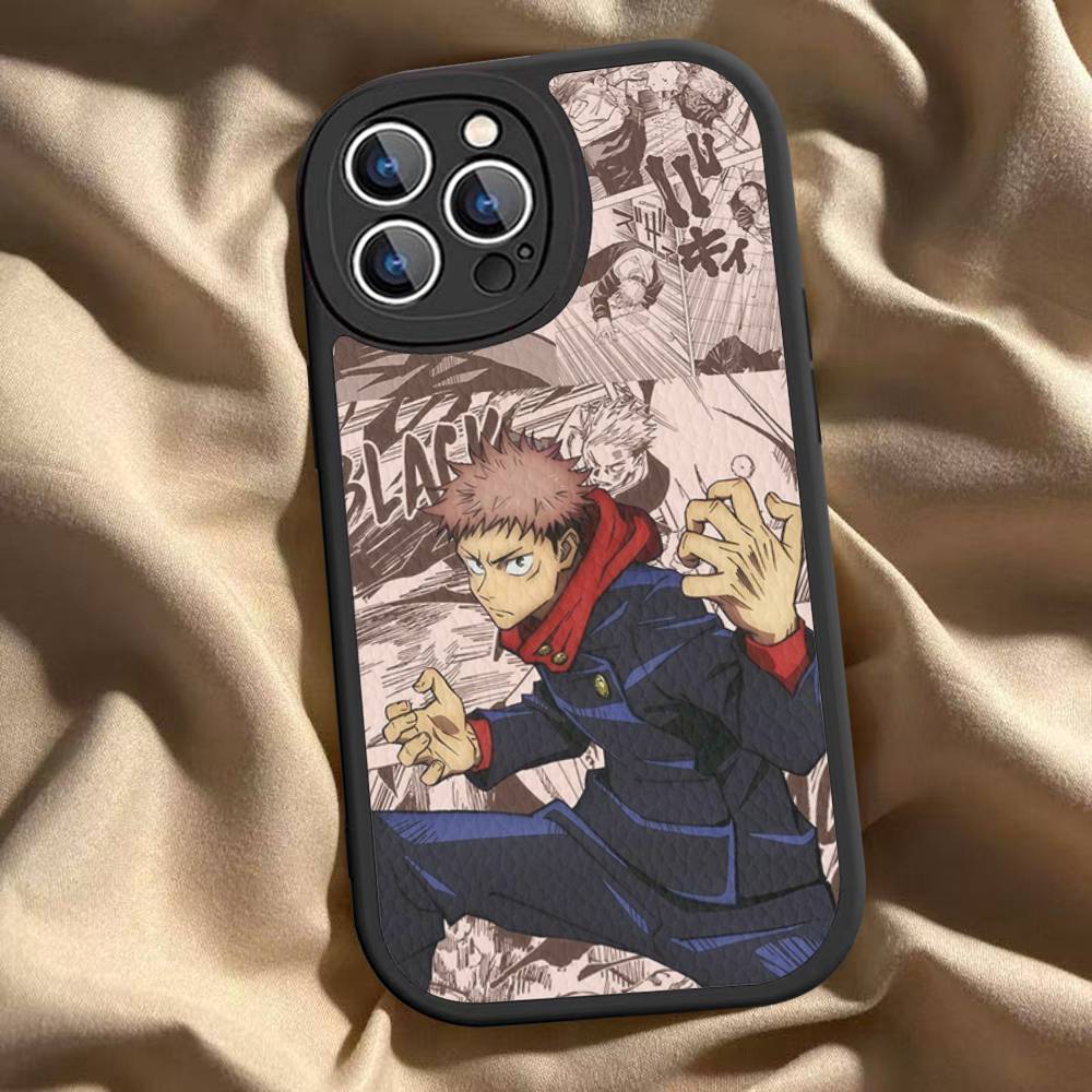 

Чехол для телефона Jujutsu Kaisen Аниме Итадори Юдзи Классический Винтажный Жесткий Кожаный Для IPhone 16 15 14 13 12 Mini 11 14 Pro Max Xs X Xr iphone 11