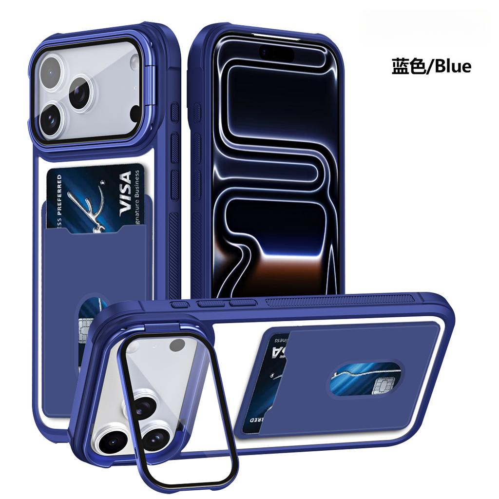 Luxury Transparent Slot Card Holder Skin Feel Phone Case For iPhone 17 Pro Max 16 Plus 15 14 13 12 Shockproof Slim Fit Cover