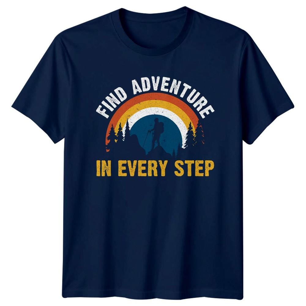 Find Adventure In Every Step TShirt Retro Mountain Hiking Gift For Him And Her