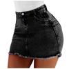 Women Fashion Summer Short Jeans Denim Female Pockets Wash Denim  Skirts