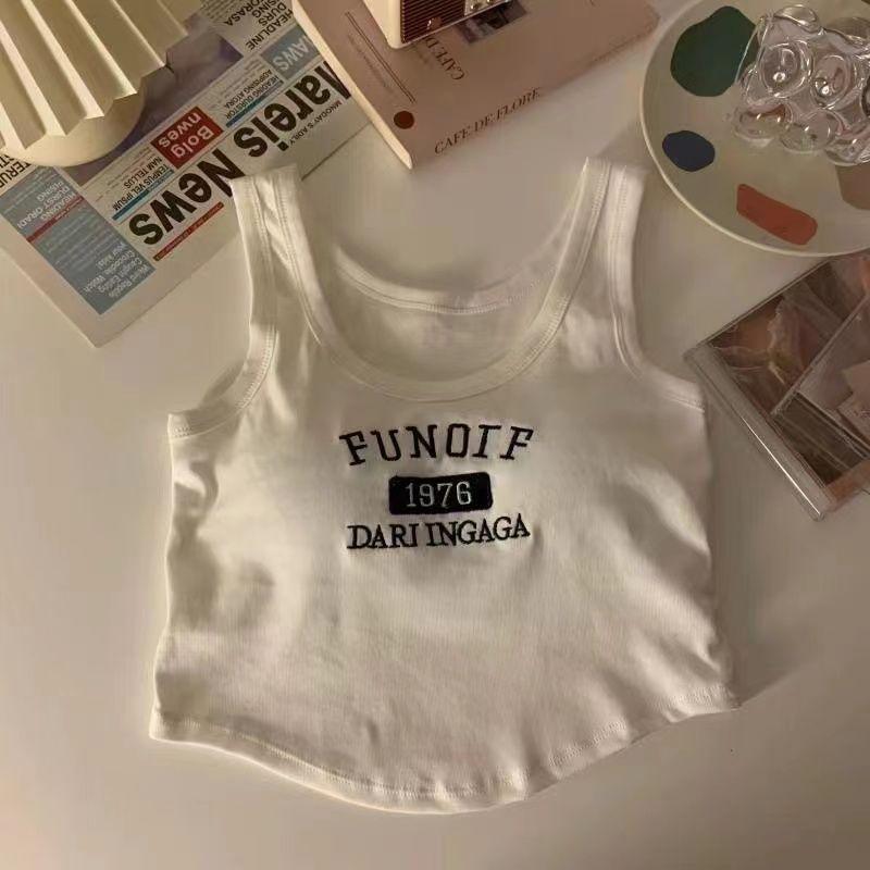 With Breast Cushion Embroidery New Style Camisole Female Summer Niche Design Sense Outside To Wear Inside A Thin Sleeveless Blouse Female