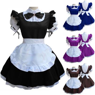 Lingerie  Cosplay Costume Women Headwear Apron Fake Collar Bowknot Dress