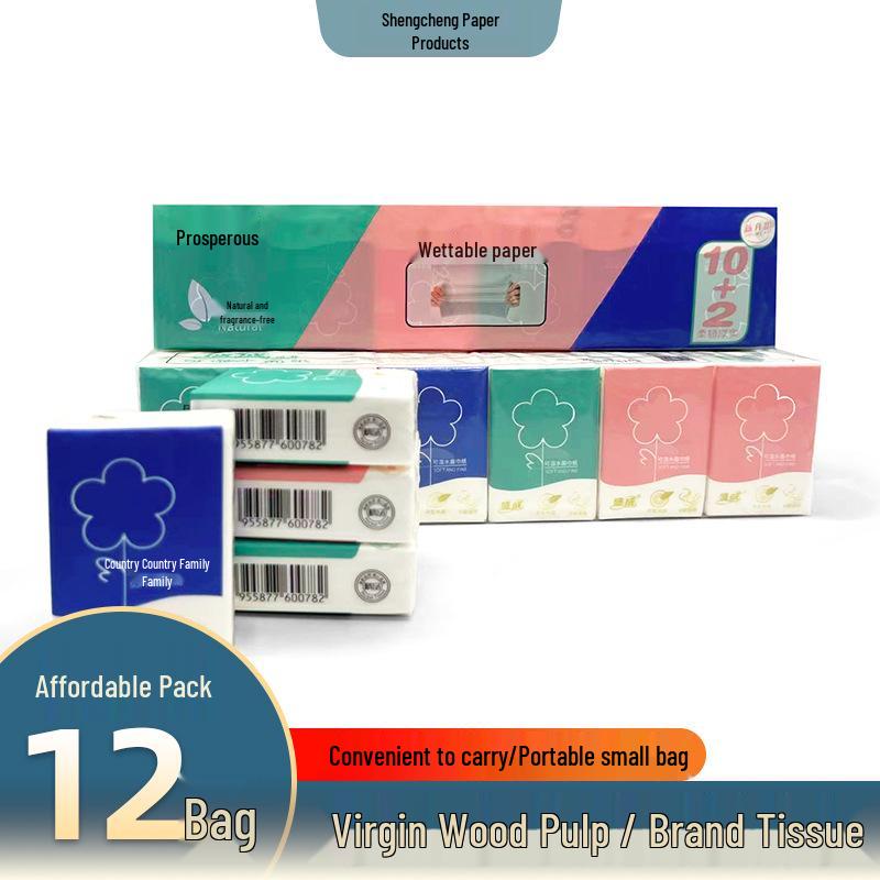 Pocket-Sized Handkerchief Tissues: Portable and Mini Facial Napkins 12 Packs