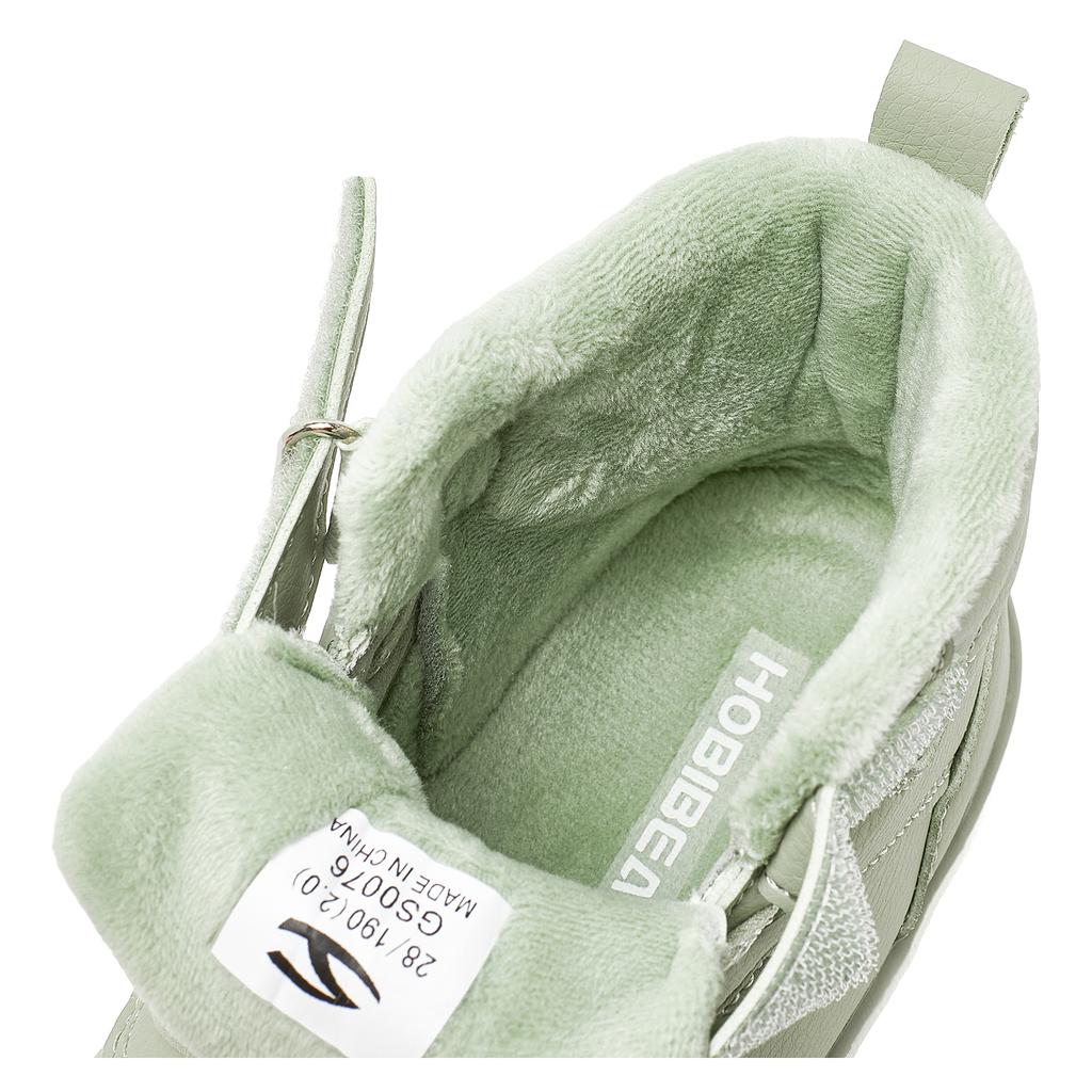 HOBIBEAR Kinder Winterschuhe Barfußschuhe Klein/Groß/Kind Breite Zehenbox Warm mit Kunstfell gefüttert Knöchel Klettverschluss Sneaker