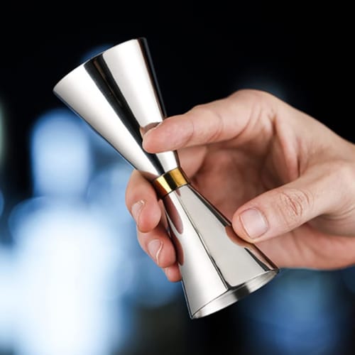 YUXIKIS Measuring Cup, Jigger Cup, Graduated Cocktail Measuring Cup, Whiskey Measurer, 304 Stainless Steel Thick Double-Head Integrated (30/45ML Black