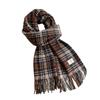 Autumn and Winter New Plaid Scarf Women's Korean Imitation Cashmere Warm Fringed Shawl Versatile Student Scarf