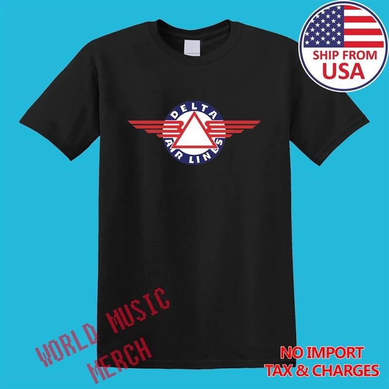 Delta Airlines Insignia Airways Men s Black Size S-5XL S